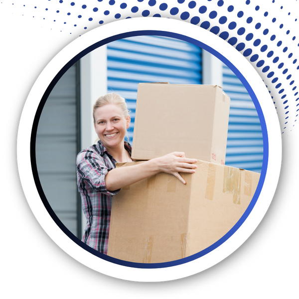 woman holding a box woman holding a box