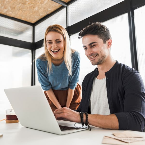 image of happy office workers