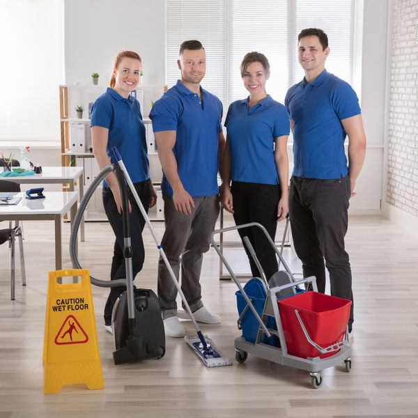 janitorial team smiling