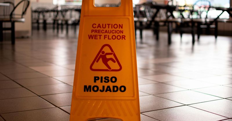 Wet floor sign.