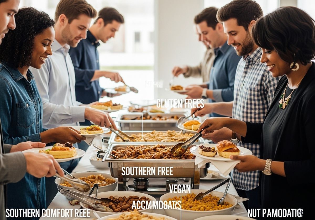 Buffet line of Southern comfort food