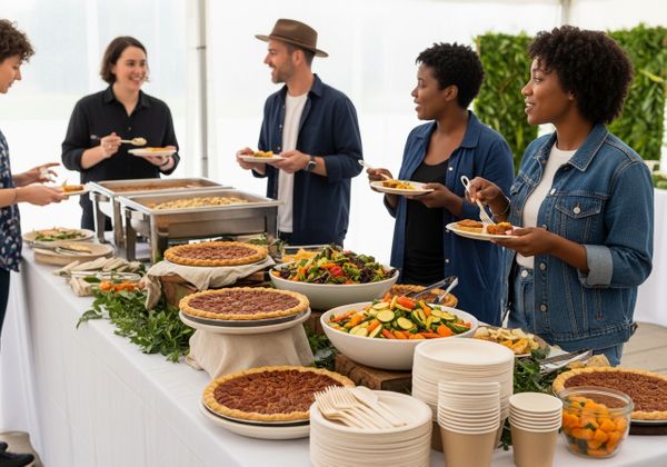 Festive Buffet with Diverse Guests