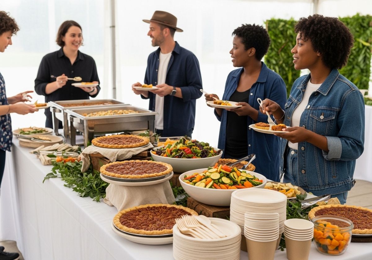 Festive Buffet with Diverse Guests