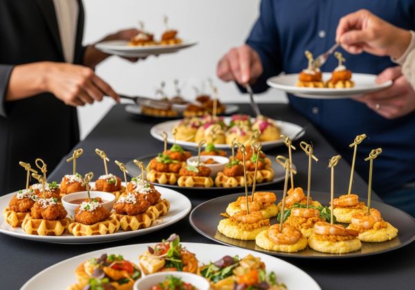 Assorted Appetizers on a Black Tablecloth