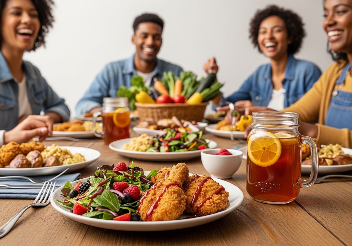 Friends Enjoying a Delicious Meal Together