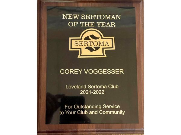 New Sertoman of the year award New Sertoman of the year award
