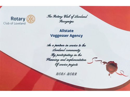 Rotary Club of Loveland award