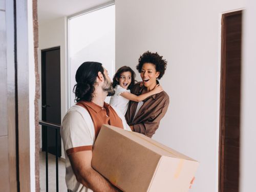 family moving into an apartment