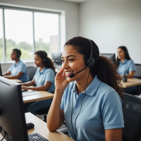 woman answering call for pest control services