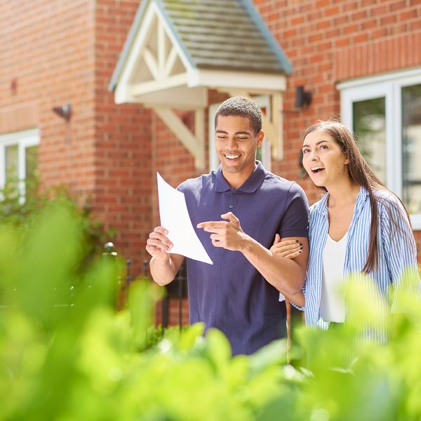 Couple touring a home