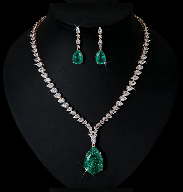 jewelry set with necklace and earrings