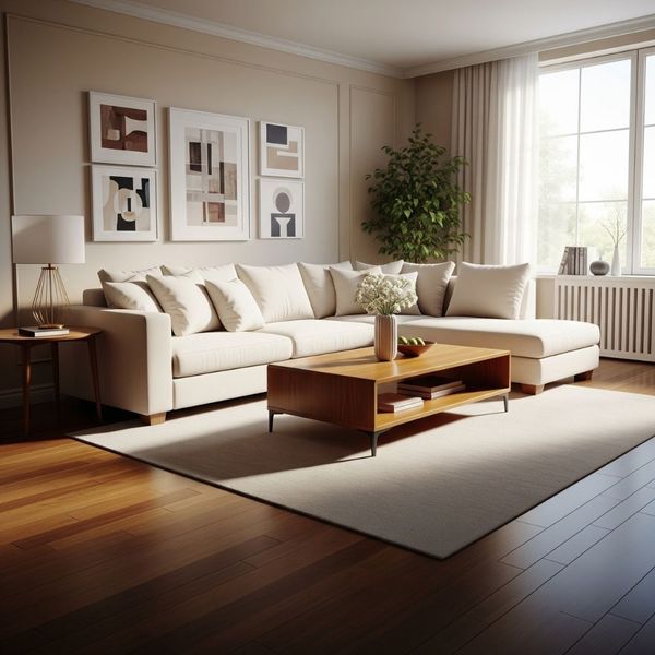 living room with clean rug living room with clean rug