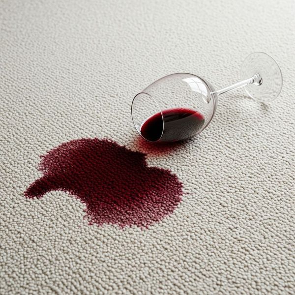 red wine on carpet