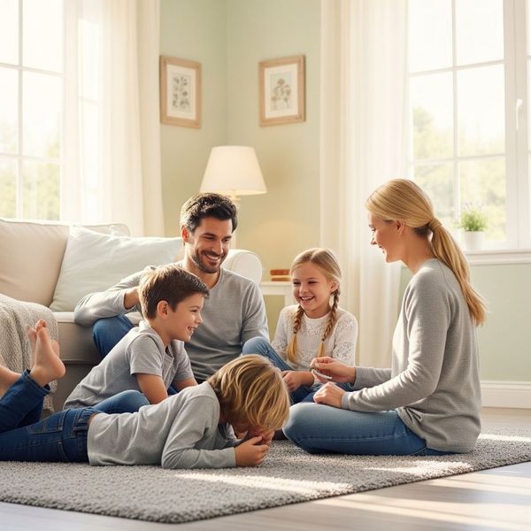 family laughing at home family laughing at home