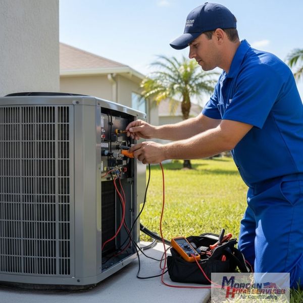 technician working on HVAC maintenance technician working on HVAC maintenance