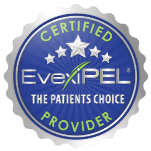 Certified Evexias bioidentical hormone replacement therapy provider badge