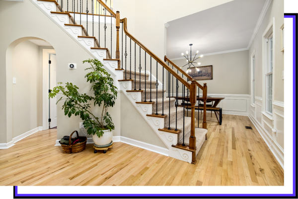 clean house with staircase