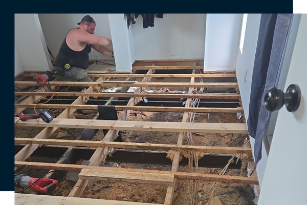 working on subfloor