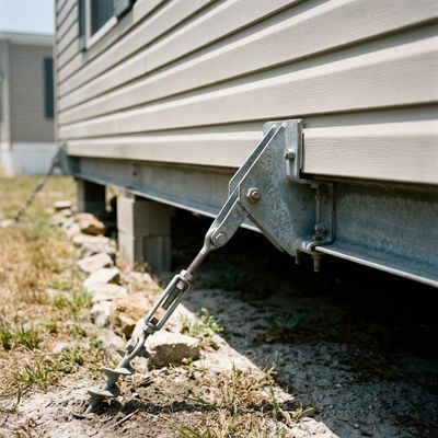 hurricane tie down on mobile home