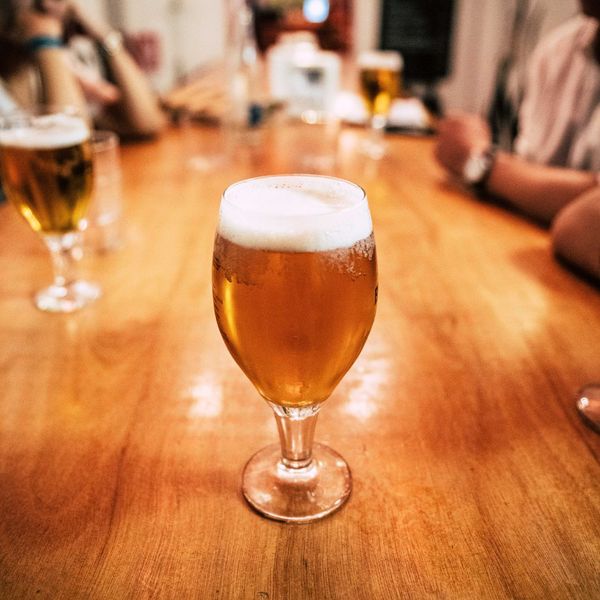 beer on a bar table