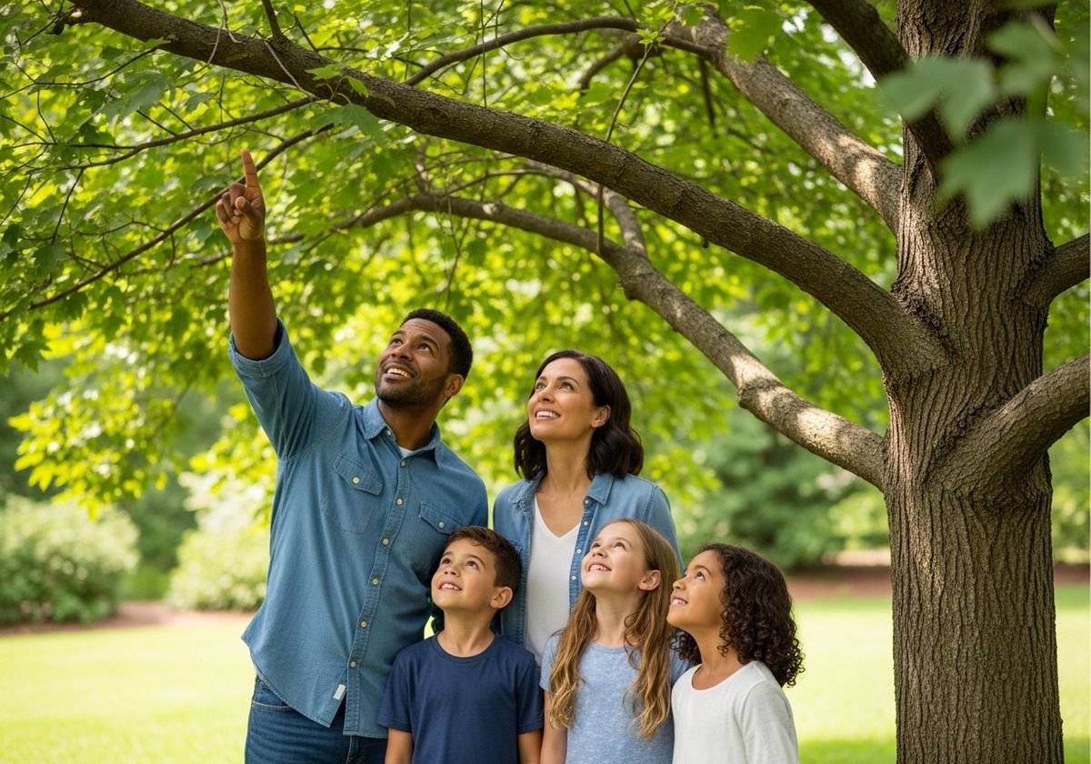 Family Admiring Tree