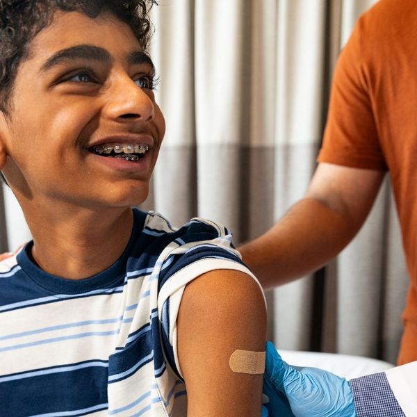 boy after getting immunizations