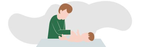 Newborn on table