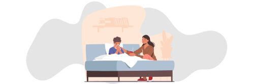 Sick-Child in bed