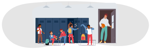 School locker room