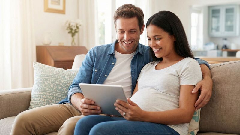 couple looking at ipad for pediatricians 