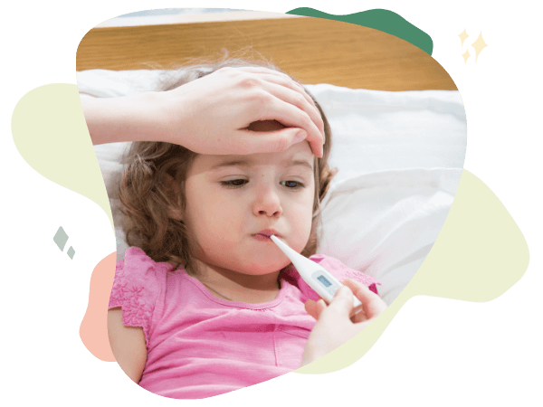 taking little girl's temperature taking little girl's temperature