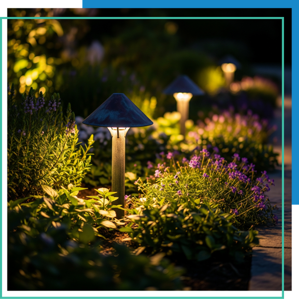 lighting around flowers 
