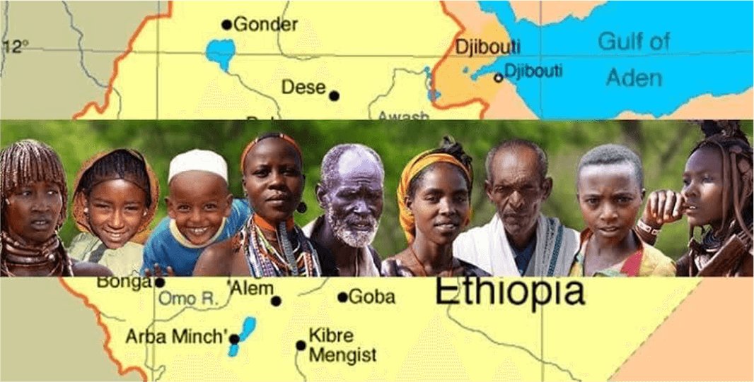Ethiopia map and people
