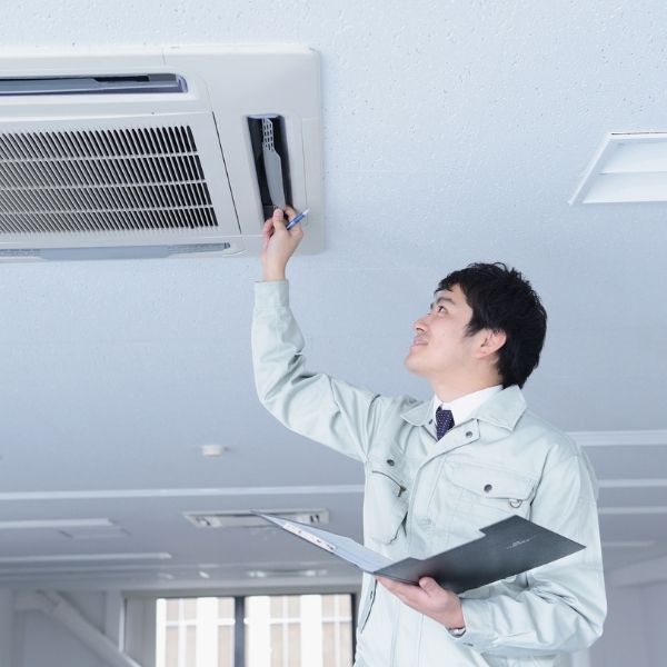examining air vent