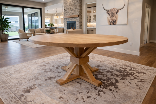 Custom Round White Oak Table