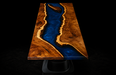 Claro Walnut Epoxy Table