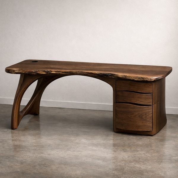 Custom Walnut Hardwood Desk