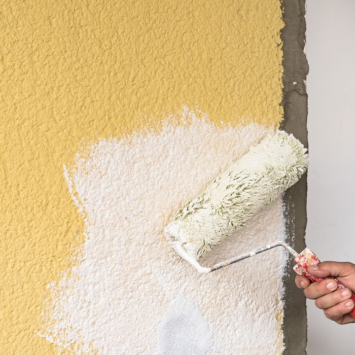 paint roller on orangepeel wall