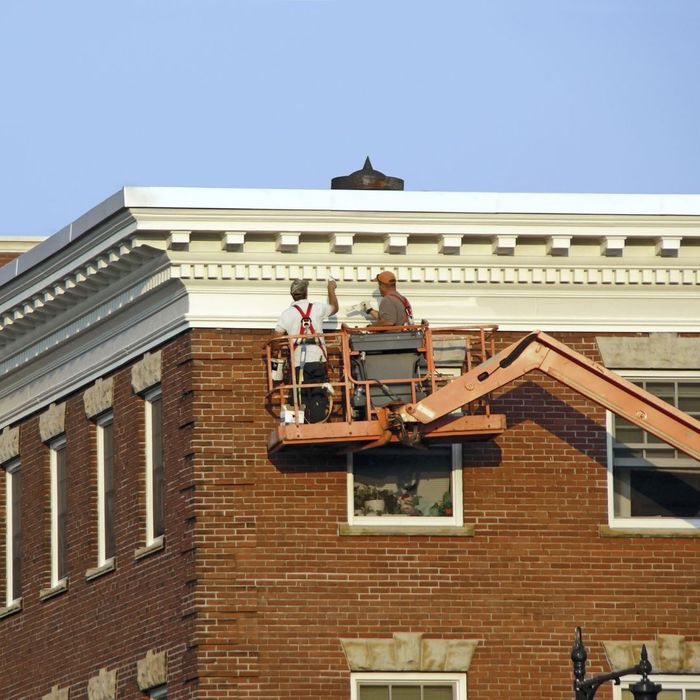 painting a historic building 