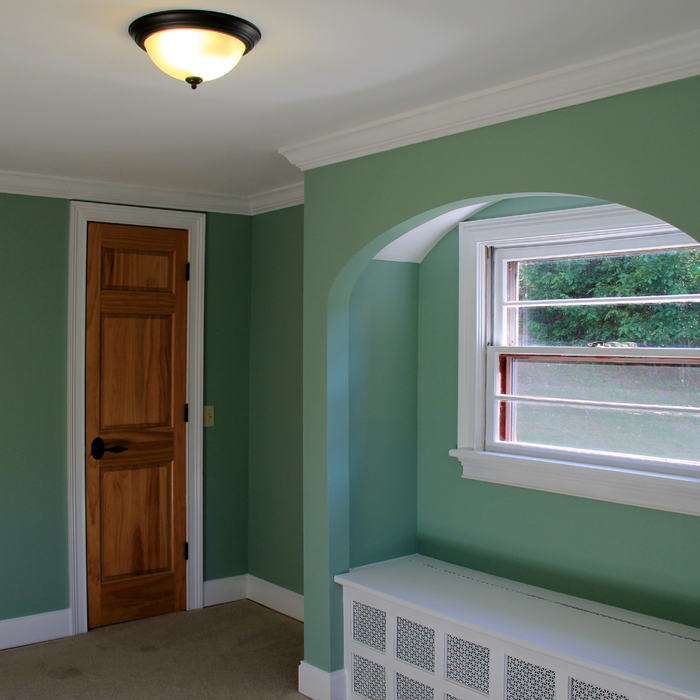 Interior house painted lime green