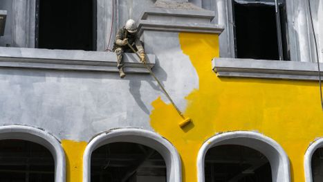 painting a building yellow 