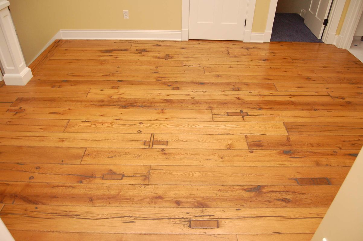 Reclaimed Mortise and Tenon Plank Floor
