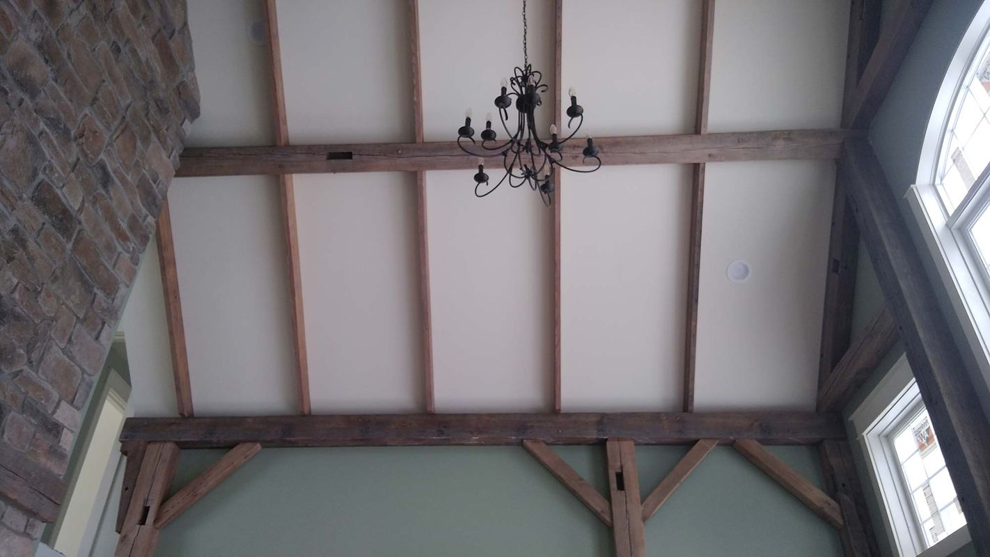 Great Room Reclaimed Barn Beams
