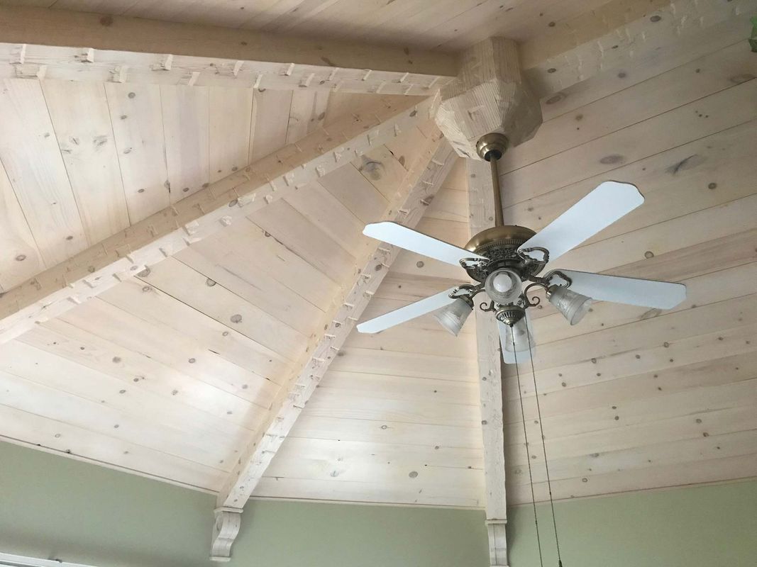 Custom Box Beam and Shiplap Ceiling