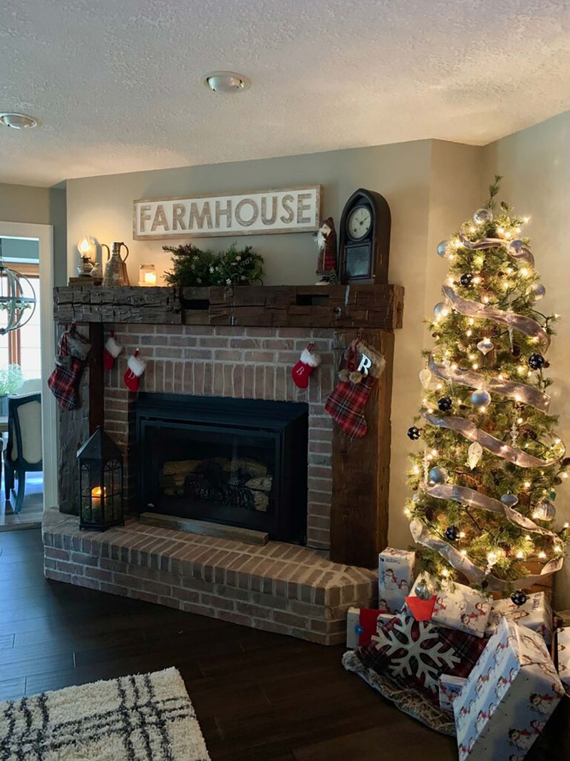 Fireplace Reclaimed Barn Beams