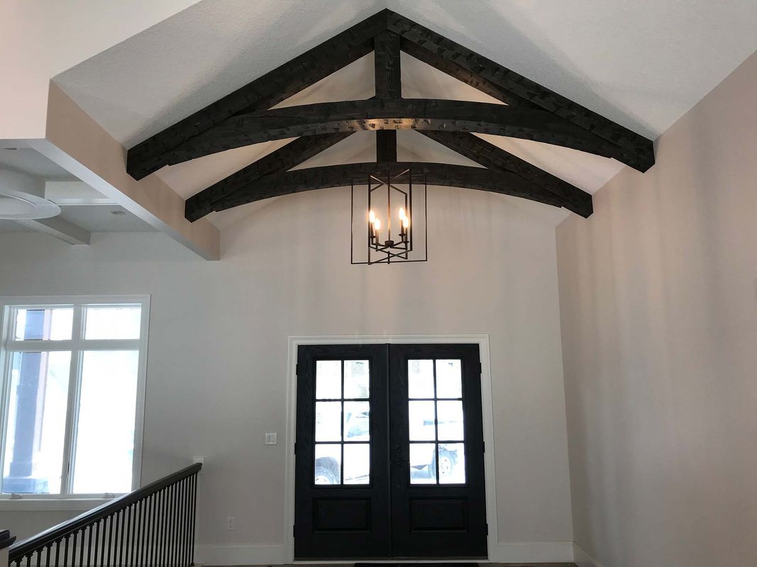 Hand Hewn Entry Trusses
