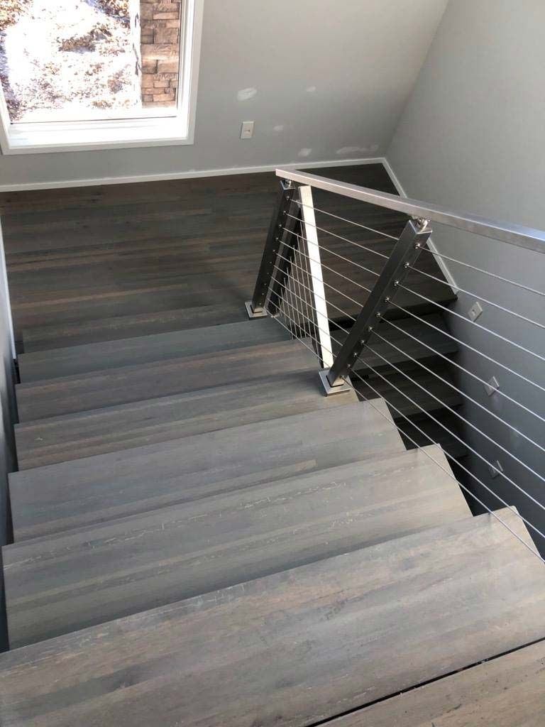 Contemporary Butcher Block Stair Case
