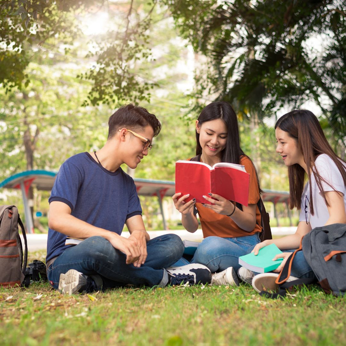 group of students stufying