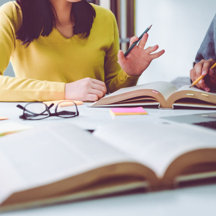 students studying