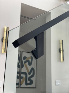 Componance Black Modern Glass-Mounted Handrail Bracket